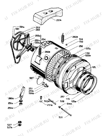 Взрыв-схема стиральной машины Electrolux WH823 - Схема узла Tub and drum